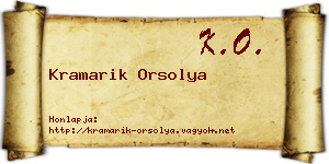 Kramarik Orsolya névjegykártya