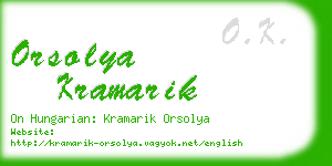 orsolya kramarik business card